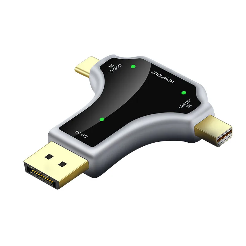 

3 in 1 Multi-function Converter Supports 4K DP+Mini DP+USB-C TO HDMI 4K x 2K Signal Output Adapter Converter for Macbook