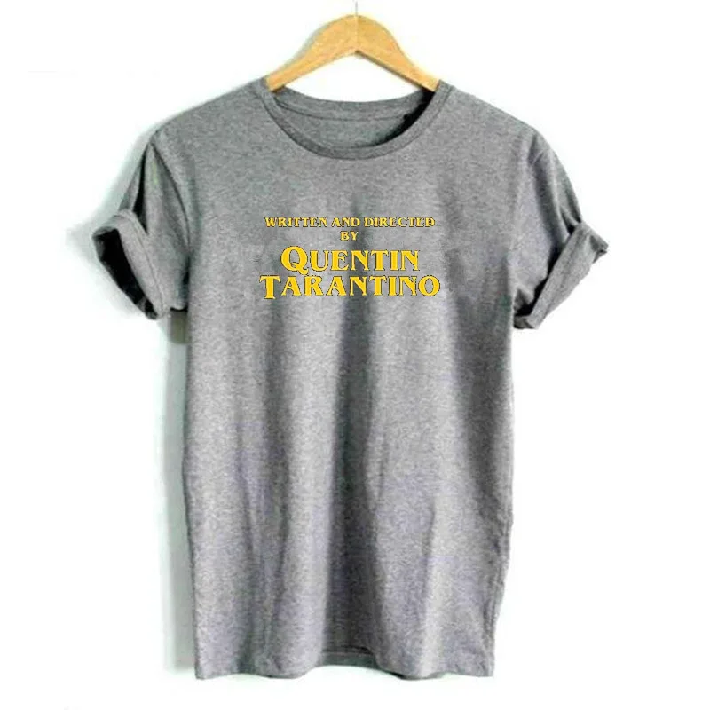 Женские топы, написанные и управляемые Квентин Тарантино, крутая футболка, женские футболки, подарки, дропшиппинг - Цвет: Grey