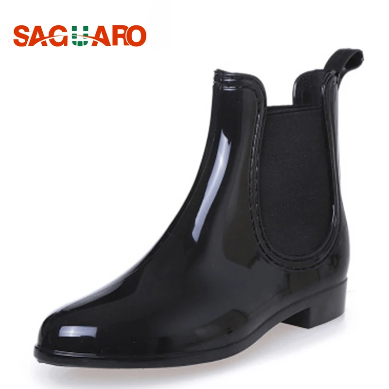 Tobillo Pvc Mujeres Moda Zapatos azul Botas Saguaro Lluvia De 2018 Negro Arranque Mujer Goma Banda Elástica Nuevo Impermeable marrón qxqvw0YX