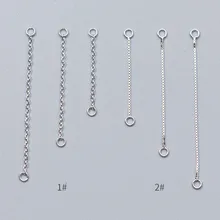 2 шт./лот 925 пробы серебряные серьги соединительная линия цепи 3 см 4 5 см Длина мотаться уха удлинительные цепочки, сделай сам, ювелирное изделие сделать