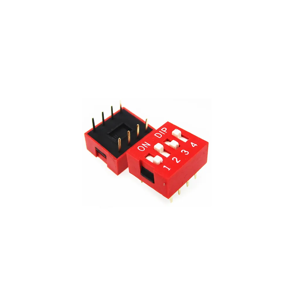 

new 100pcs 4 Position 4P DIP Switch 2.54mm Pitch 2 Row 8 Pin Slide DIP Switch in stock Fast Shipping