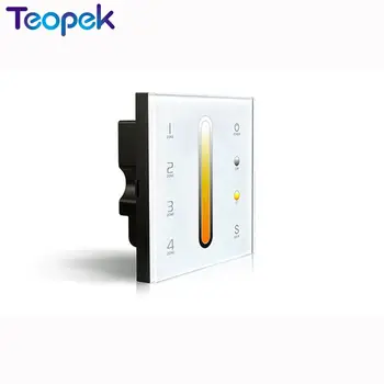 

LTECH DX6 4 Zones Touch Panel Wall Mount LED Color Temperature Adjustable CT dual white Controller 2.4G Wireless DMX512