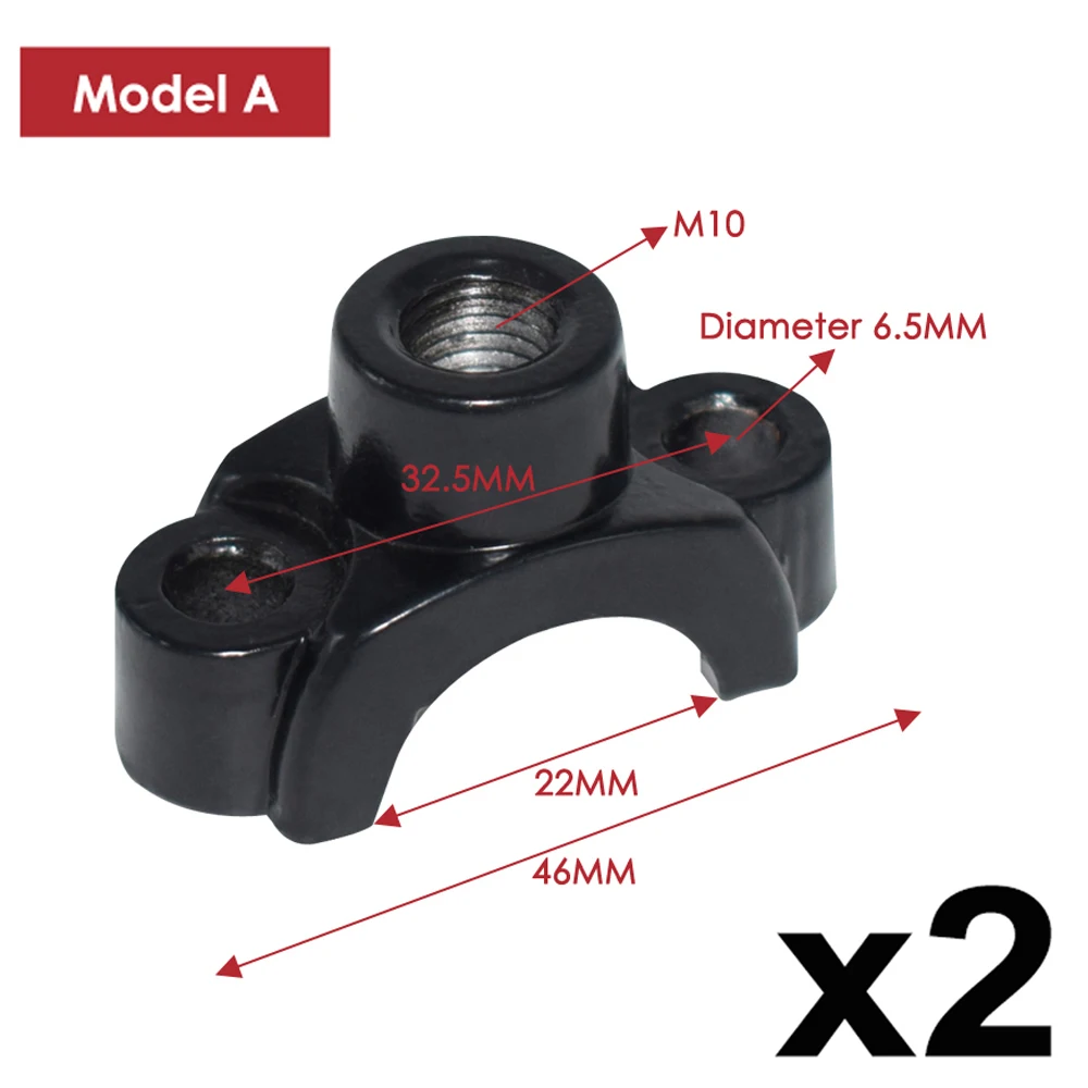 2x22 мм 7/" мотоциклетные зеркальные держатели Кронштейн зажим для мотоцикла Руль мопед Dirt Pit Bike ATV Quad 4 Wheeler M10