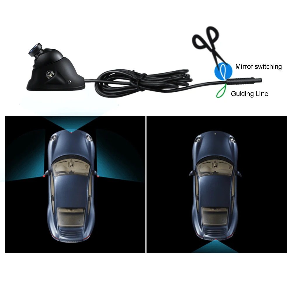 

Punch free CCD HD Night Vision 360 Degree Car Rear View Camera Front Camera Front View Side Reversing Backup Camera 2 LED DY347