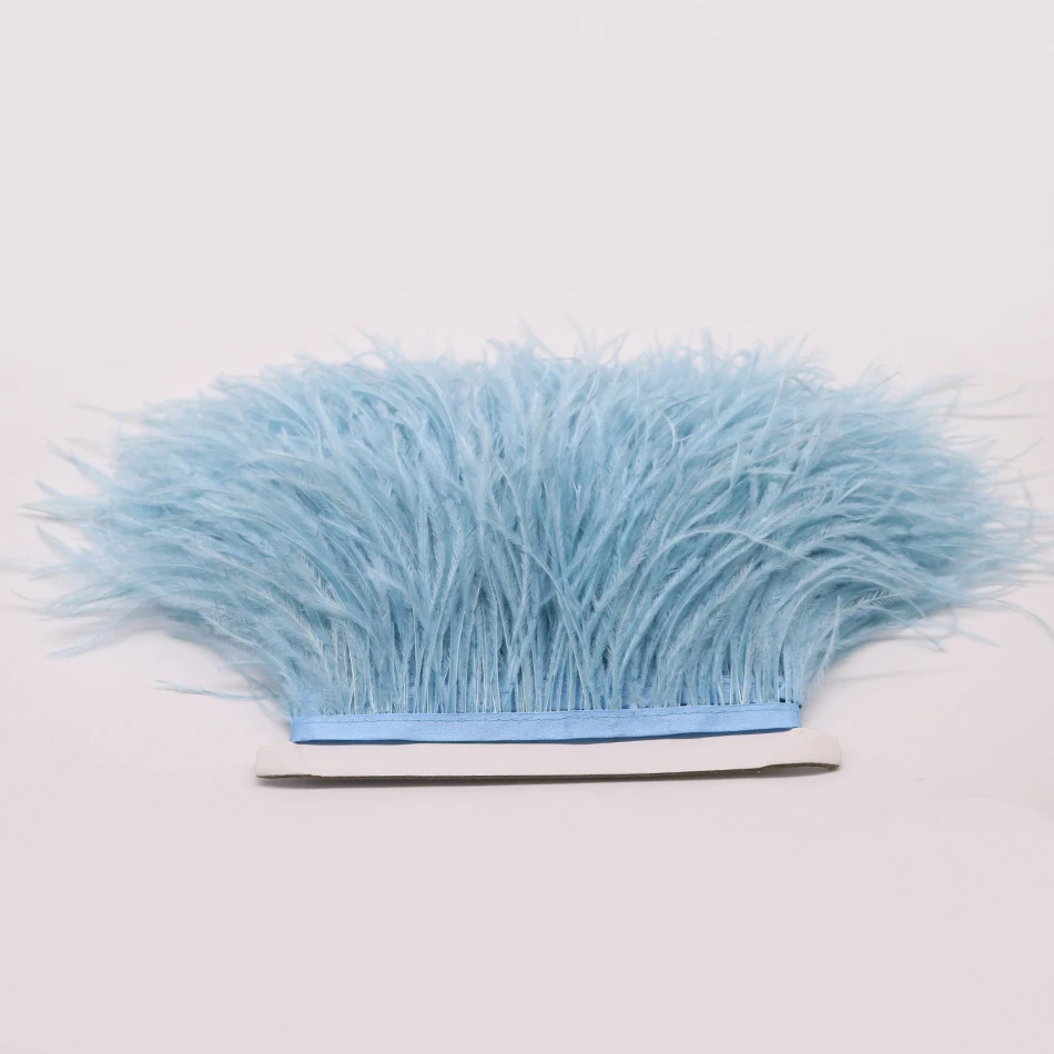 27 light blue ostrich feather fringe 1