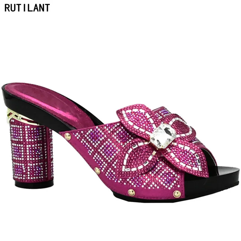 

Summer Women Elegant Pumps Ladies Wedding Shoes Decorated with Rhinestone Italian Ladies Shoes for Parties Nigerian Women Shoes
