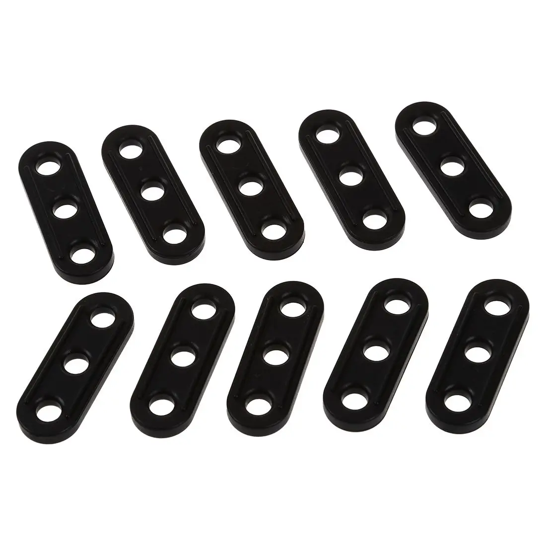 

10Pcs Plastic Tent Guyline Bent Runners - Black