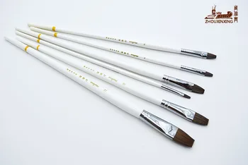 

6pcs/Set,Mixed hair painting brush in paint brushes white Wood rod oil painting brush art supplies free shipping