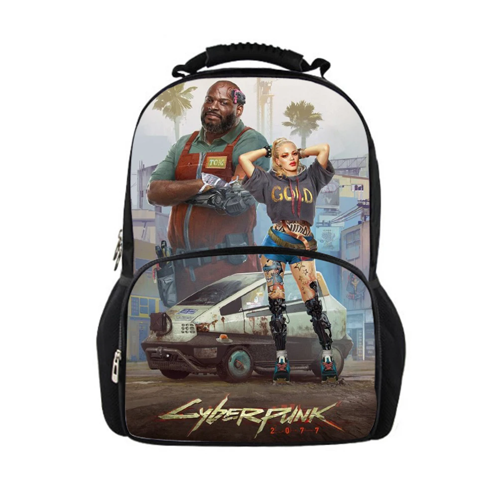 

Men's Backpack With Cyberpunk 2077 Print Teenagers Boys Bookbag Large Capacity School Bag For Boys Male Laptop Mochila Rucksack