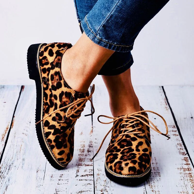 

Spring Flock Women Flats Autumn Derby Shoes Women Lace-up Moccasins Ladies Casual Shoe Espadrilles Plus Size 43 Zapatos De Mujer