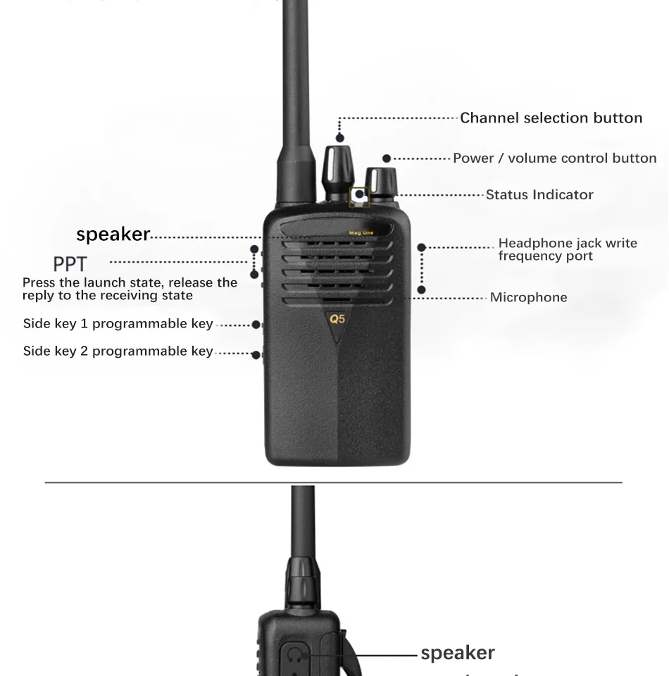 Портативная рация Mag One Q5 16CH UHF 403-470MHz Handy Ham радио Hf трансивер двухстороннее радио Comunicador Walk Talk