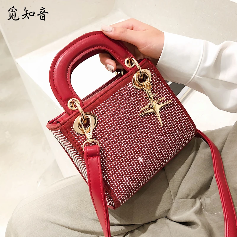 

Luxury Brand Diamond Tote Bag 2019 Fashion New High Quality Pu Leather Women's Designer Handbag Elegant Shoulder Messenger Bags