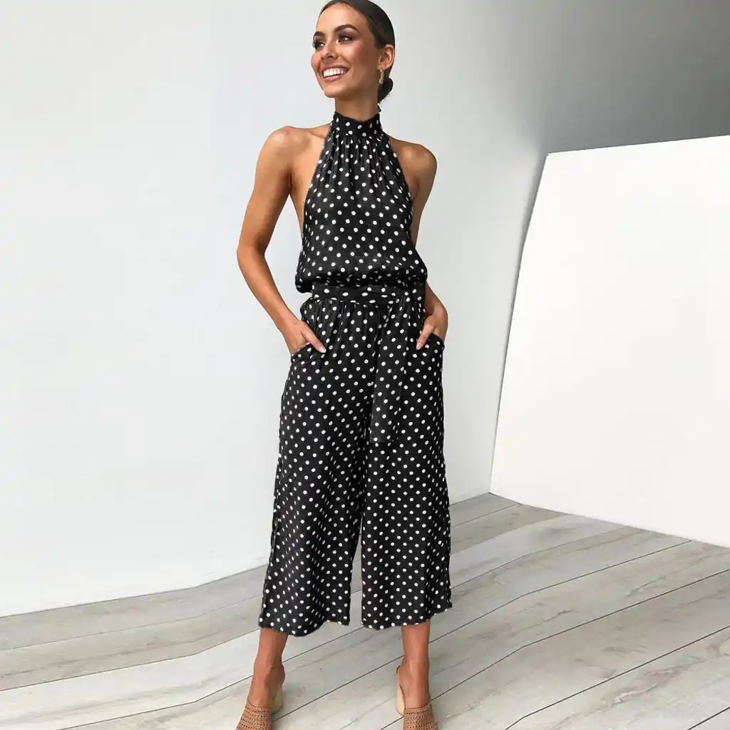 ladies polka dot jumpsuit