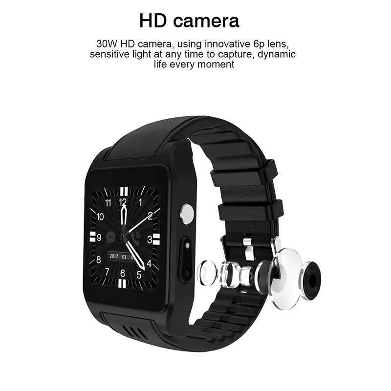 X68 Смарт часы HD камера SIM телефон браслет Bluetooth wifi Smartwatch человек с WhatsApp Facebook Twitter