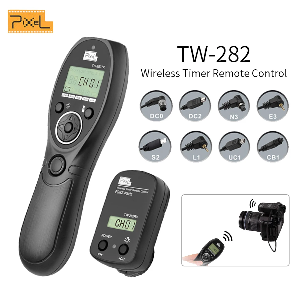 Pixel TW-282 2 4G беспроводной Таймер Пульт дистанционного управления спуск затвора для