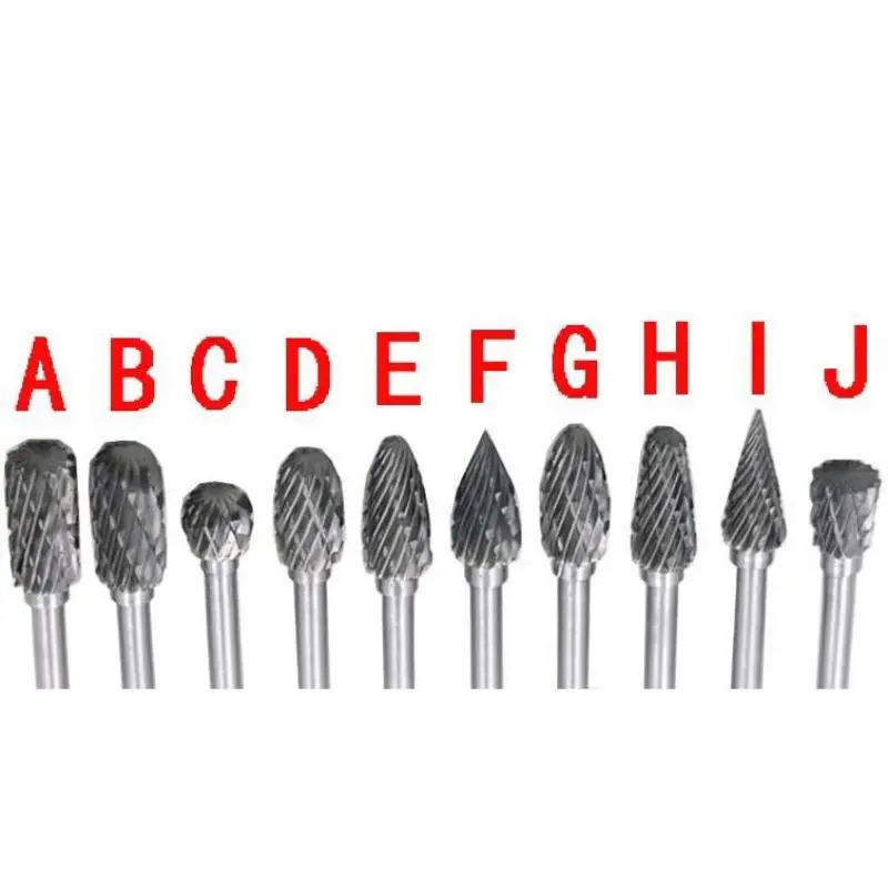

10pc/pack 1/8" diamond drill Shank Tungsten Carbide Milling Cutter Rotary brocas com escareador steel cone drill set