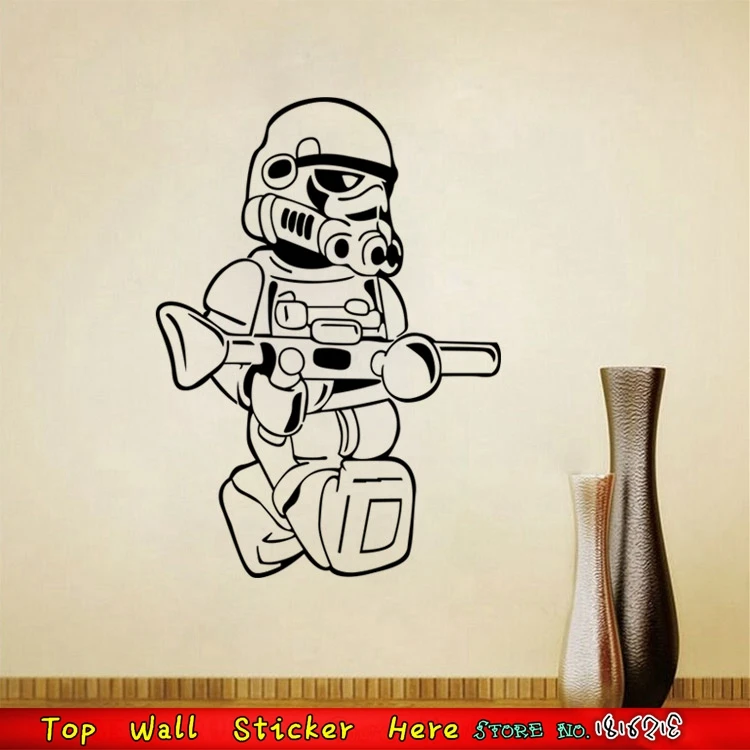Cartoon Star War Character Wall Stickers Robot soldier Wall Decals