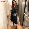 Novgirl Elegant Fit And Flare Pleated Satin Dress Dresses Women's Women's Clothing