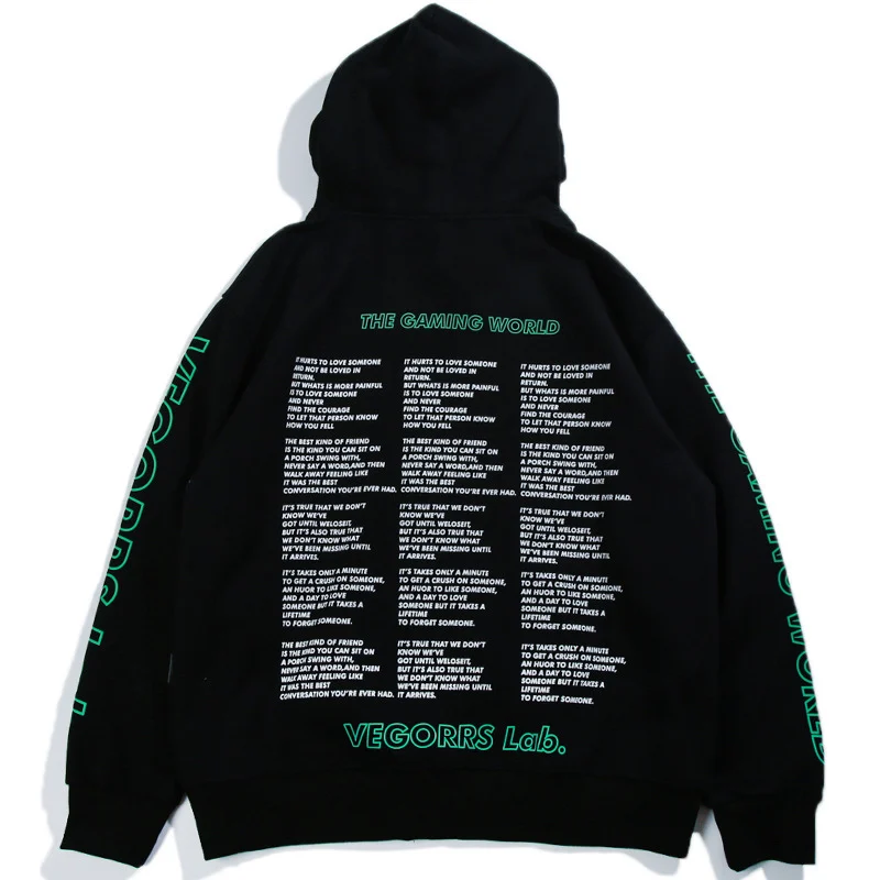 Kanye West Streetwear Cotton Liner Hoodie Men Women Oversized The Gaming World Letters Casual Sweatshirt 2018 New Couple Hoody Kanye West Streetwear Cotton Liner Hoodie Men Women Oversized The Gaming World Letters Casual Sweatshirt 2018 New Couple Hoody