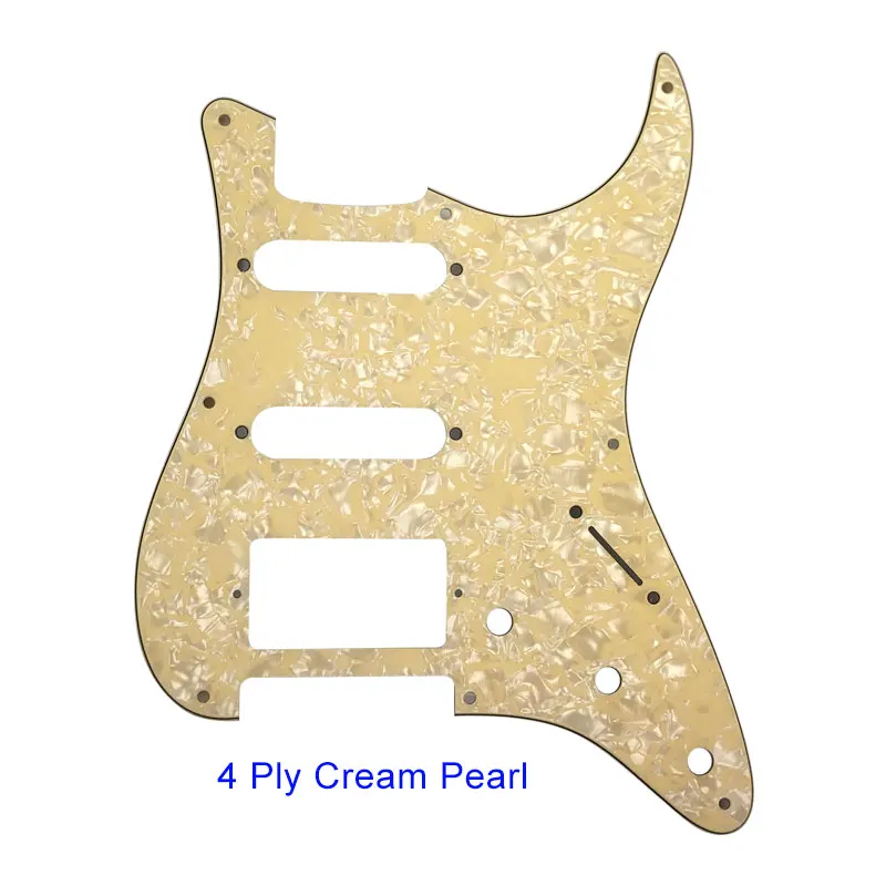 Гитарные части для США 57 лет 8 винтовых отверстий гитара Stratocaster Pickguard с мостом PAF хамбакер один HSS царапины пластины - Цвет: 4Ply Cream Pearl