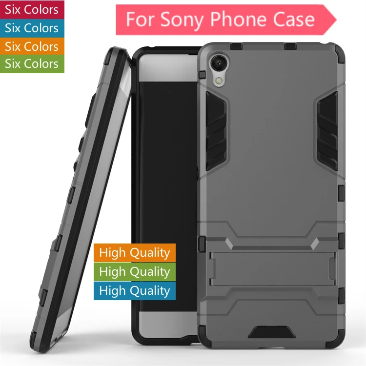 Stand Fundas For Sony Xperia XA XA1 XZ XZ1 1 X Compact Phone Case Coque Heavy Duty Armor Hybrid Hard Silicone Rubber Back Cover |