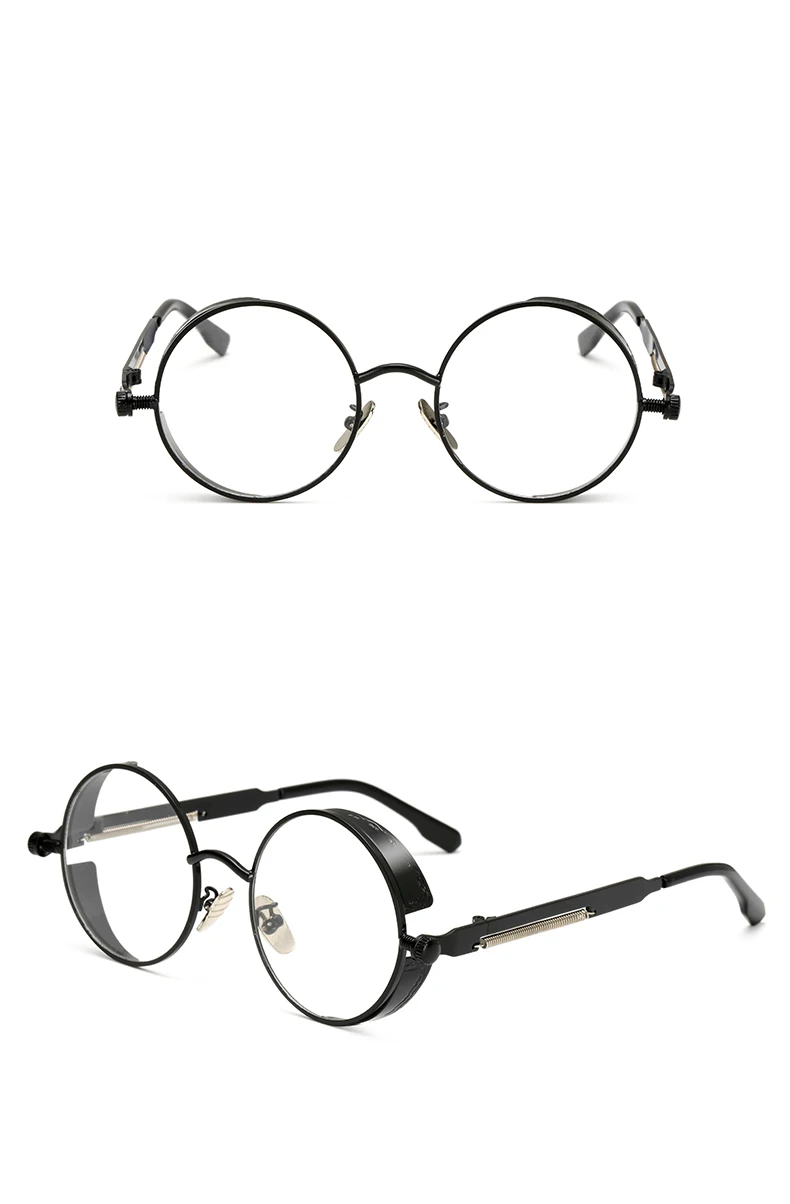 men vintage round steampunk sunglasses clear lens 1889 details (2)