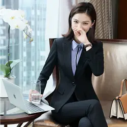 Формальный Женский черный блейзер женские куртки пальто Женская рабочая одежда офисная форма дизайн OL стили