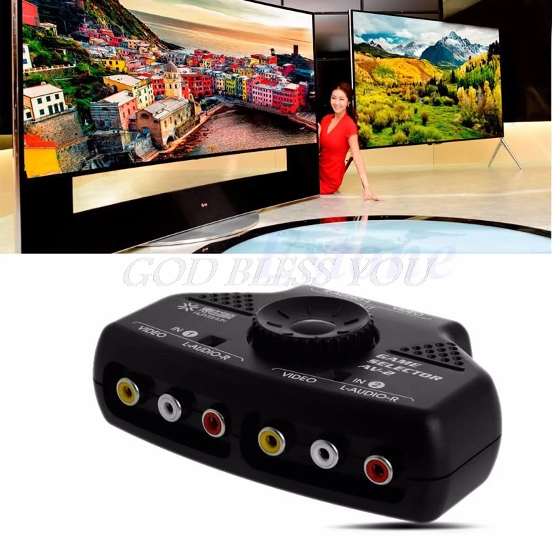 

2Way Audio Video AV RCA Selector Switch Box Splitter 3RCA Cable For XBox DBDB