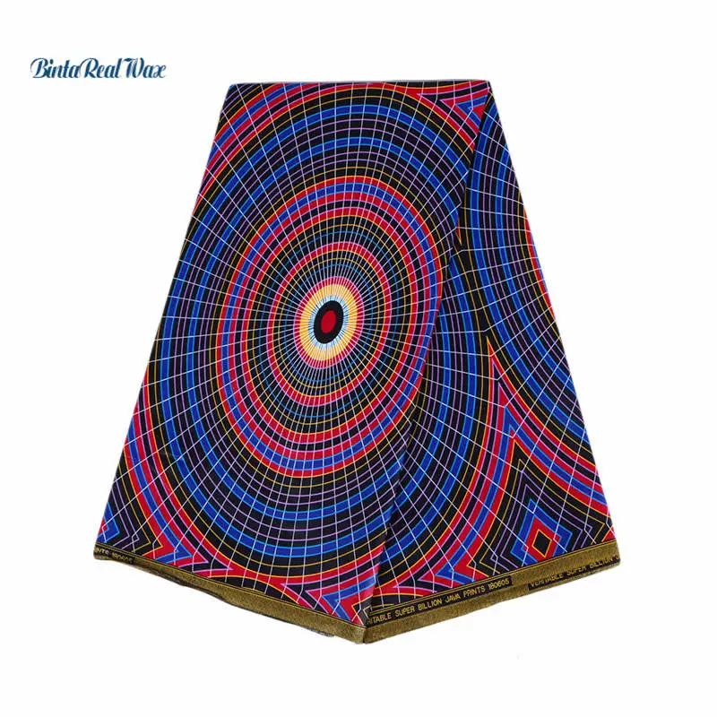 

African Ankara Wax Prints Fabric New Hollandais Wax Cotton Fabric High Quality 6 yards African Fabric for Party Dress 24FS1155