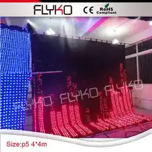 P5cm 4X4 м изображение flash gif отображения видео занавес огнеупорные indoor светодио дный свет черный занавес
