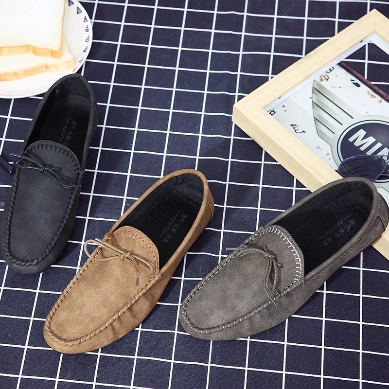 Классическая мужская повседневная обувь; коллекция года; сезон весна-осень; мужские лоферы; модные кроссовки; кожаные дышащие слипоны; обувь для вождения; фирменный дизайн