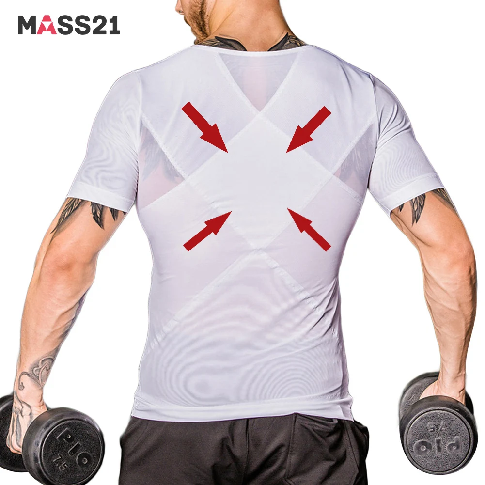 MASS21 мужской корсет жилет для похудения облегающий топ на бретелях контроль живота Нижнее белье Мужская компрессионная рубашка