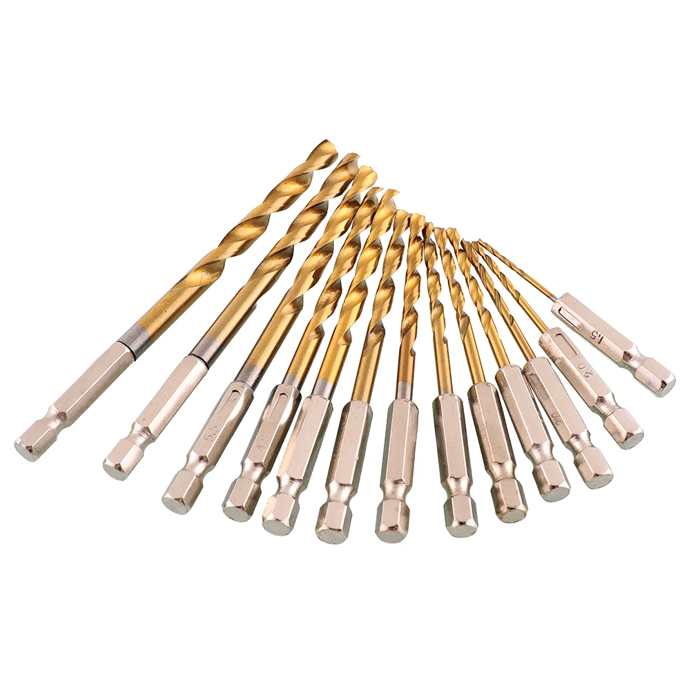 

2015*HSS 13pc Hex Shank Quick Change Titanium Cobalt Drill Bits Set Tool Multi Bits 1.5-6.5mm Countersink