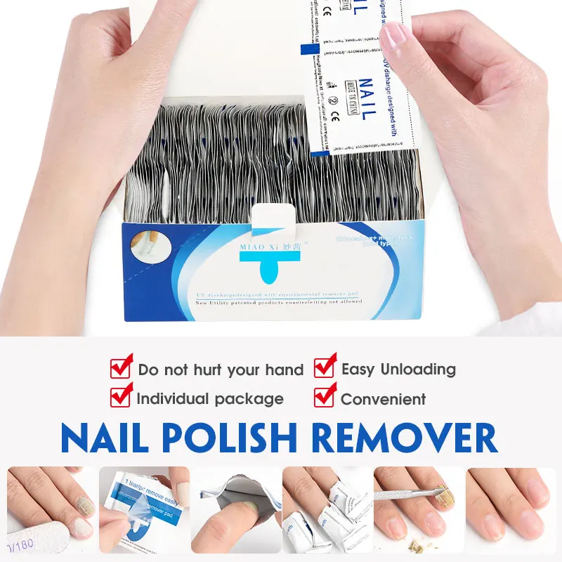 

Saviland 200Pcs Nail Gel Polish Remover Wraps Gel Nail Polish Easy Soak Off Remover Manicure Nail Cleaner Nails Remover Tools