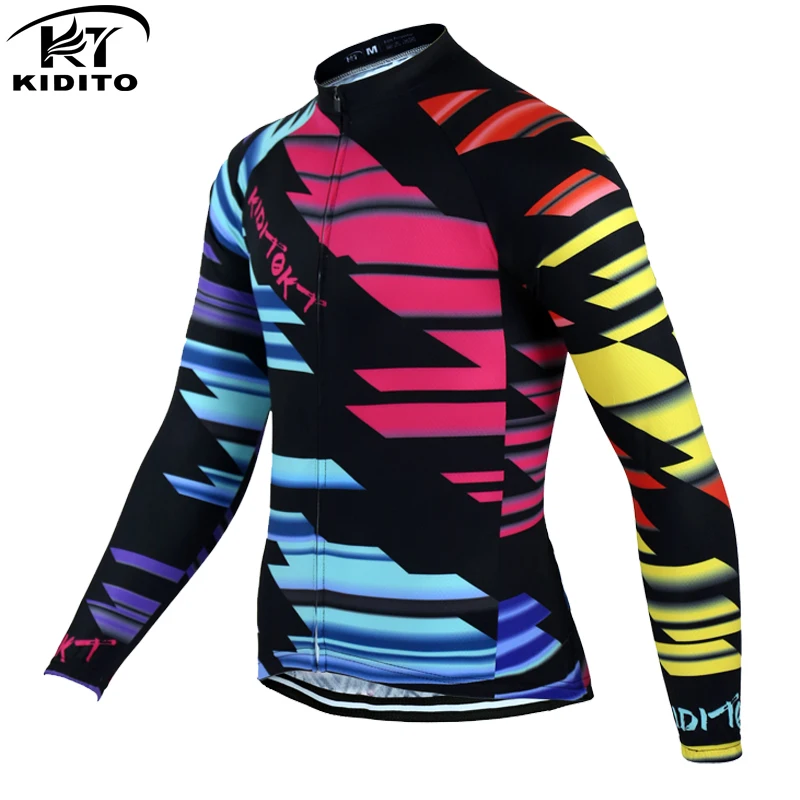 

KIDITOKT Winter Cycling Jersey Long Sleeve 2017 Thermal Fleece Bicycle Wear Bike Clothing Invierno Maillot Ciclismo