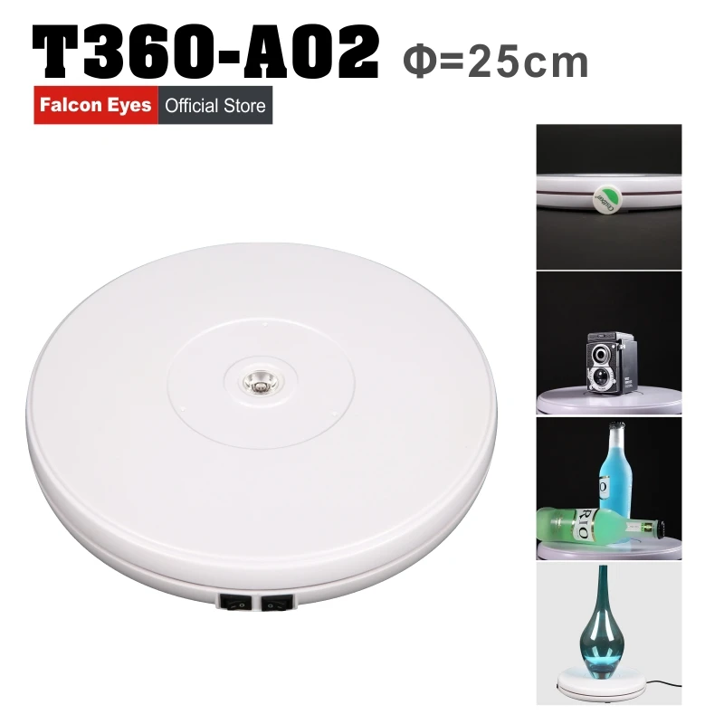 

Falcon Eye 25cm Led Light 360 Degree Electric Rotating Turntable for Photography afford 10kg