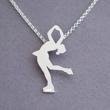 

drop shipping fashion pendant women Figure Skating necklace Women choker necklace Ice Skating Jewelry charm gift Steampunk