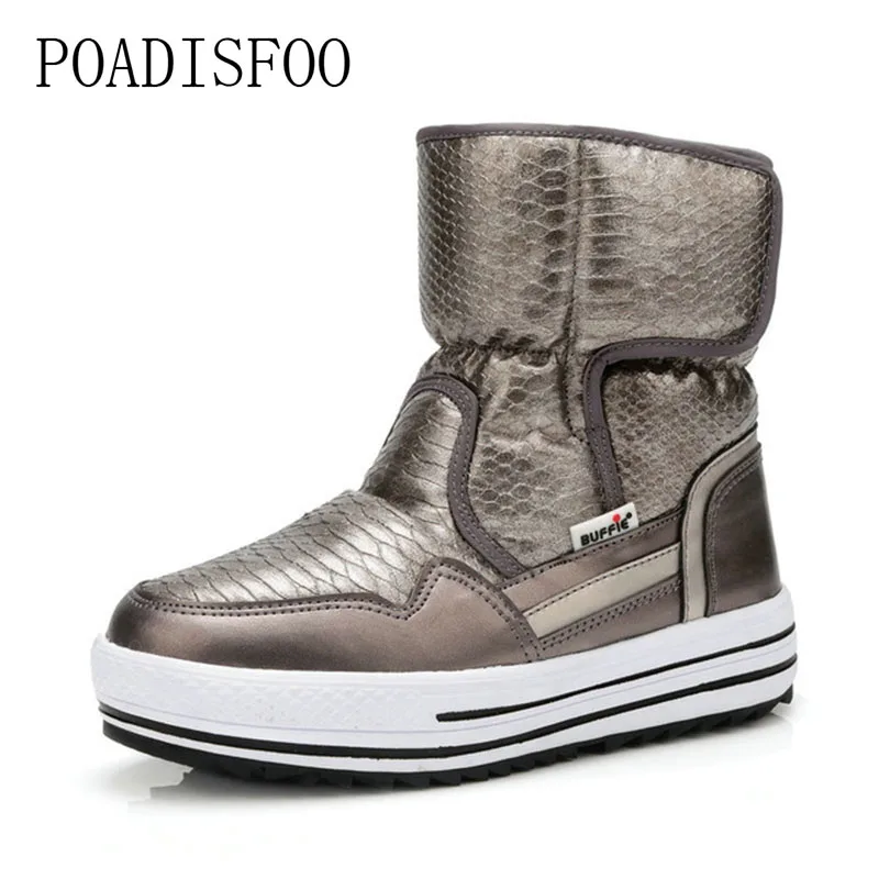 

POADISFOO Woman Shoes Winter Female warm Boots fur water-resistant upper plus size non-slip sole Platform -30 warm JSH-M909