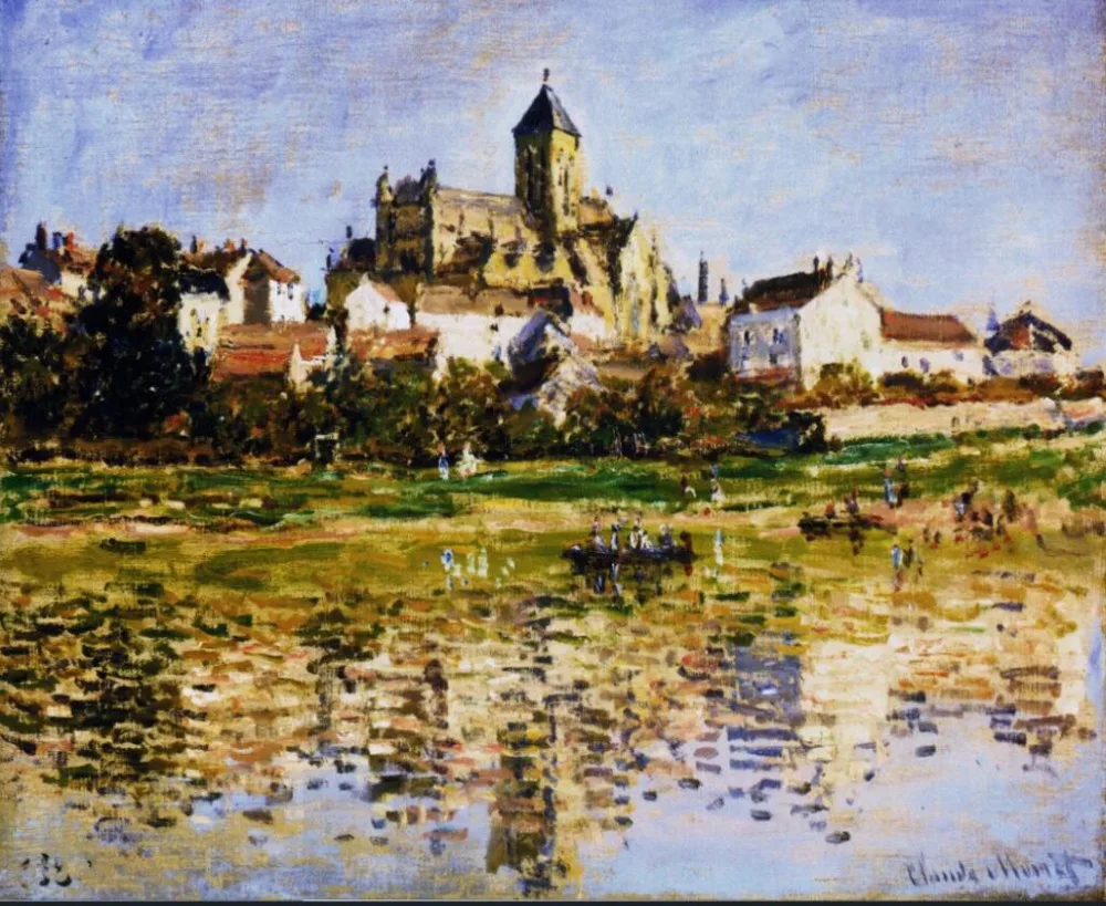 Высокое качество картина маслом холст репродукции Vetheuil церковь (1880) Клода монета