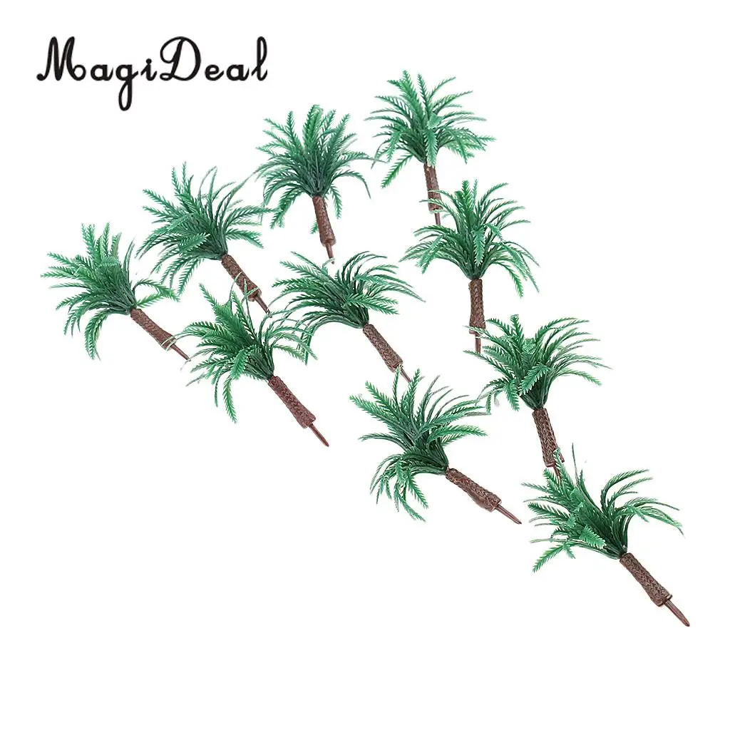 MagiDeal 10Pcs 6cm Green Tree Model 1/100 HO for RR Train Track Railroad Scenery DIY Green Landscape Model Building Prop Toys