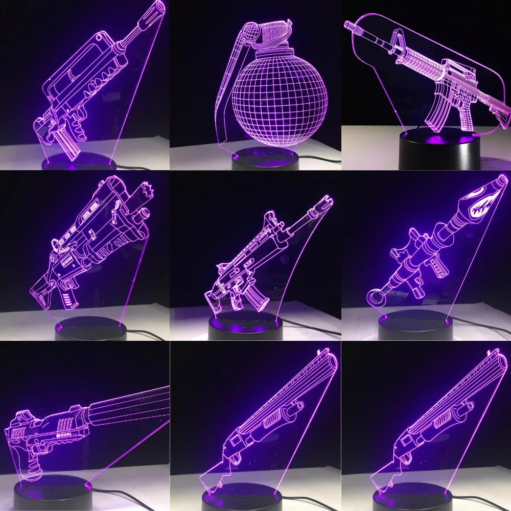  3D LED Lamp 7 Colors Touch Switch Table Desk Light Lava Lamp Acrylic Illusion Room Atmosphere Light - 32891497089