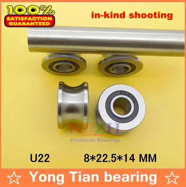 NHOSS 5pcs TU22 8mm V/U Groove Pulley Bearings T22 8 * 22.5