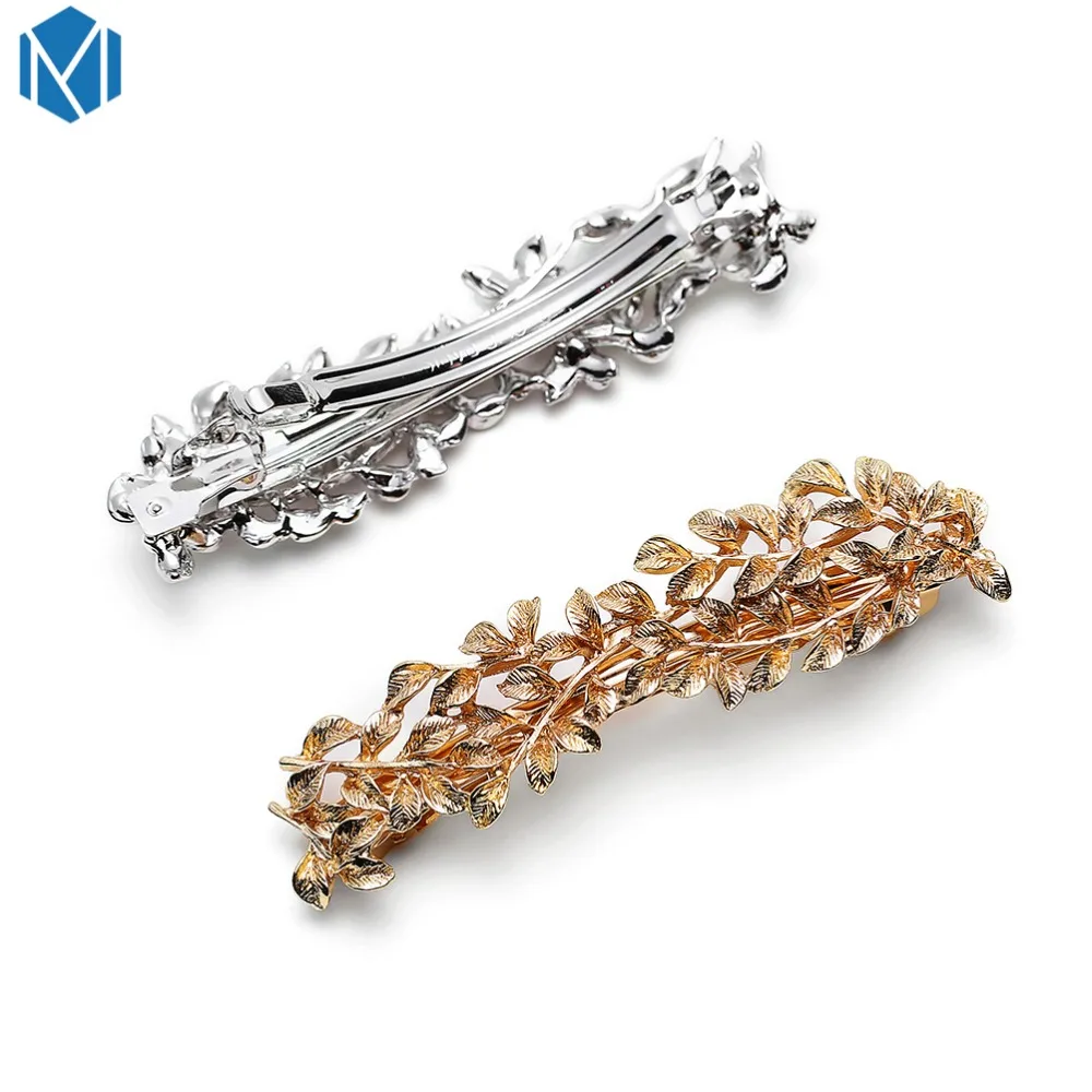 

M MISM 1pc Fashion Metal Leaf Hair Clips Silver Gold For Women Hairpins Barrettes Girls Hair Jewelry Accessories