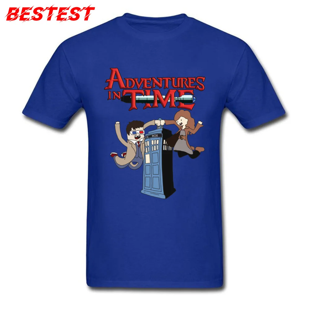 Latest Adventures in Time Camisa Top T-shirts O Neck 100% Cotton Fabric Men's Tops T Shirt Short Sleeve Summer Camisa Tees Adventures in Time blue