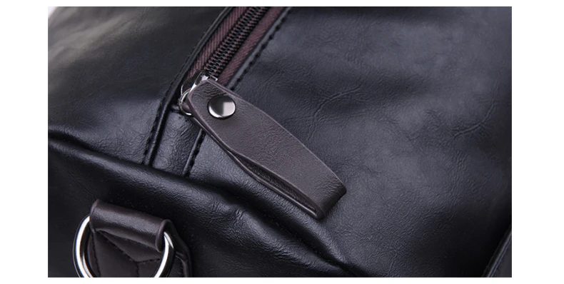 Для мужчин спортивная сумка для багажа высокое качество большая, вместительная, черная Дорожная сумка Мужская Мода из искусственной кожи