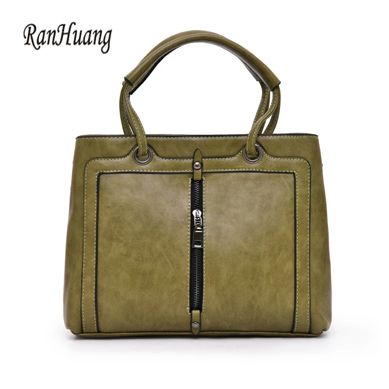 

RanHuang Women Vintage Handbags New 2019 Top-handle Bags Pu Leather Handbags Women's Fashion Shoulder Bags bolsa feminina A837