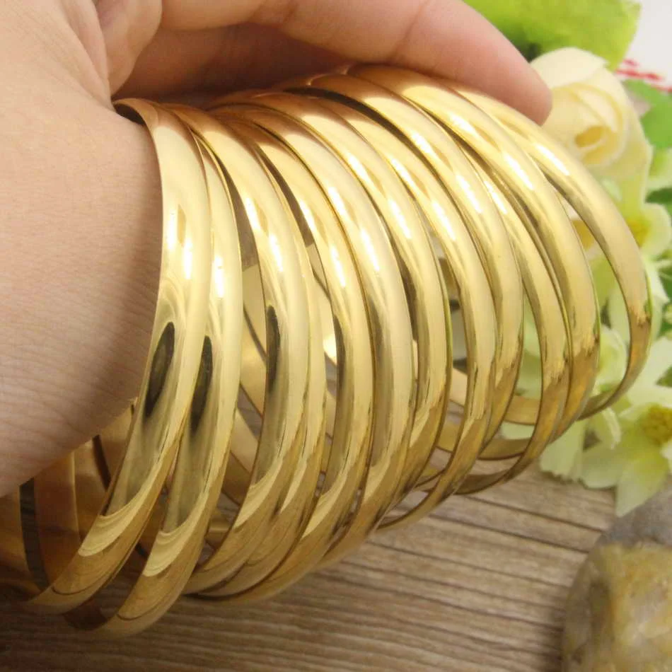 Stainless Steel Jewelry Plated Gold Color 71mm And 59mm Bangles Charm Pendant Girl Women BFADARBI Hot New Fashion bangle bracelet,stainless steel bracelet