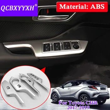 

QCBXYYXH 4pcs Internal Decorations Stickers ABS Car Styling Car Door Window Lift Switch Panel Sequins For Toyota CHR 2017-2019