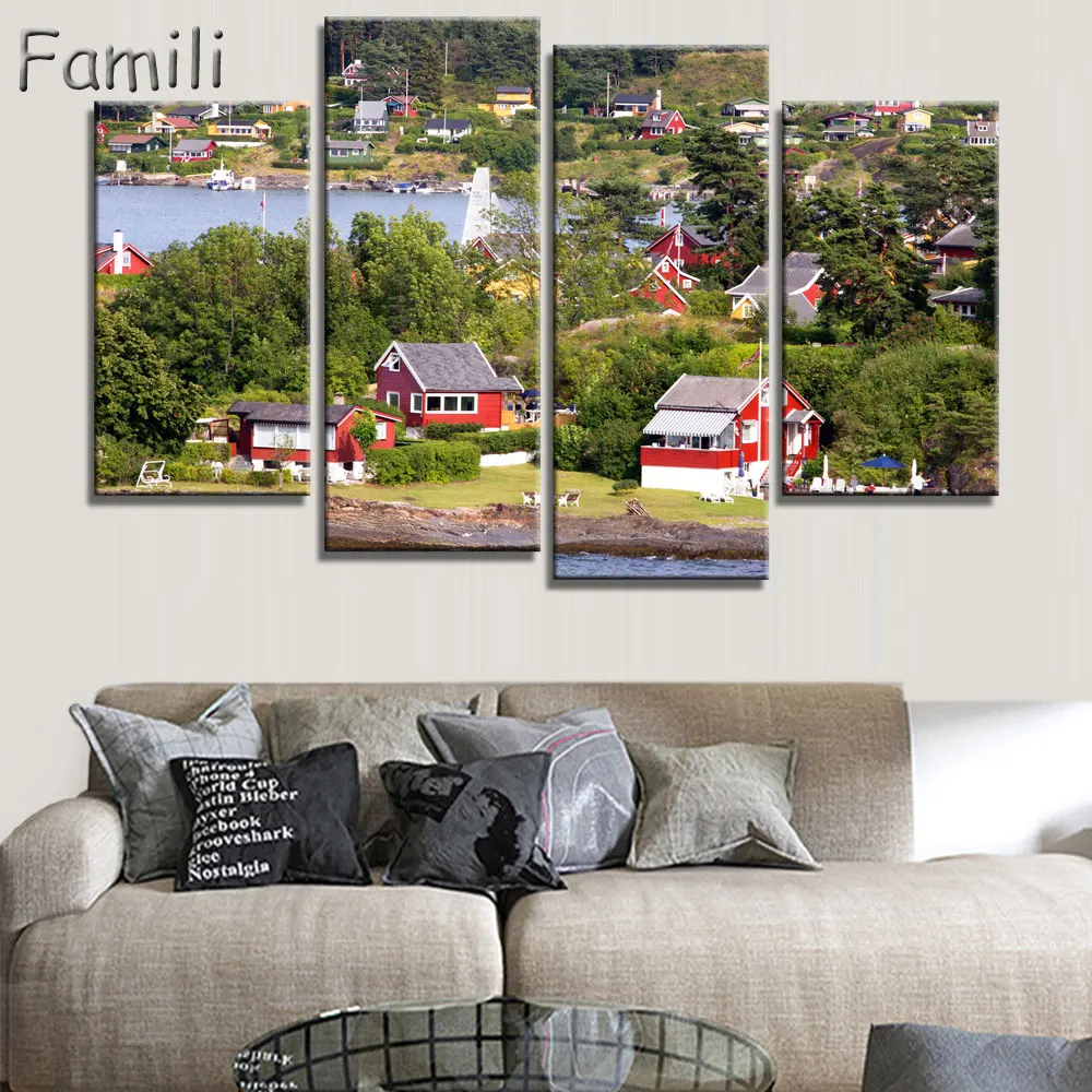 4 шт. постеры из ткани в деревянной рамке для украшения дома|fabric posters|home artframe poster |
