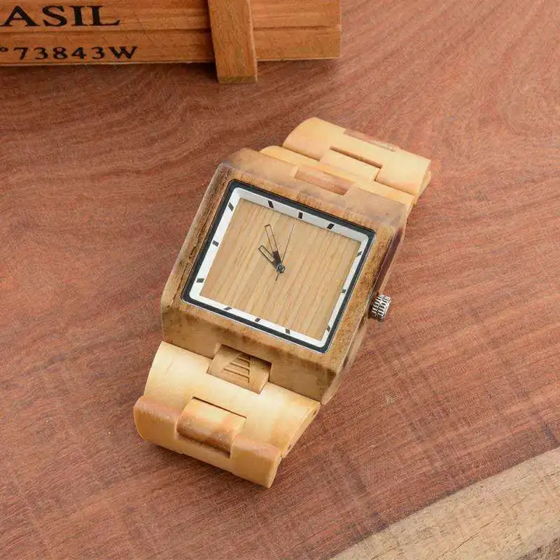 

2019 Limited Promotion Bewell Watch Manufacturer Customized Wooden Fashion Square Wood Explosive Quartz Wholesale